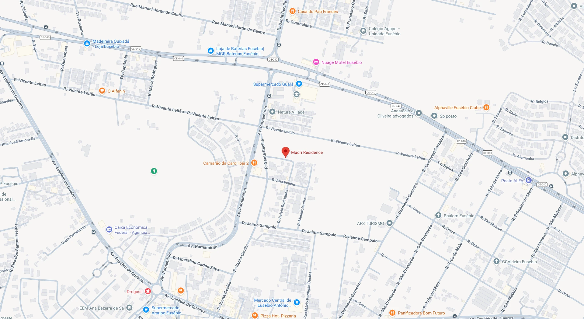 Mapa da localização do Madri Residence